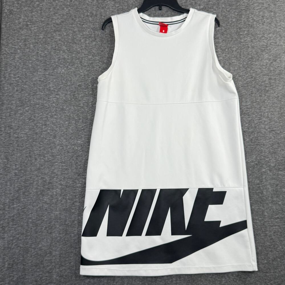 843484 100 NIKE W SPORTSWEAR WHIE BLACK DRESS Women Size Large